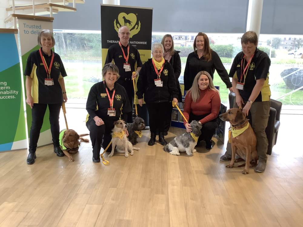 Therapy Dog Nationwide with staff from Urenco